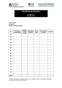 Planilla de rendici n de cuentas de Proyectos de Voluntariado