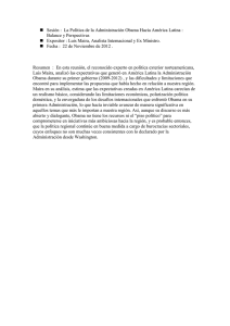   Sesión :  La Política de la Administración... Balance y Perspectivas
