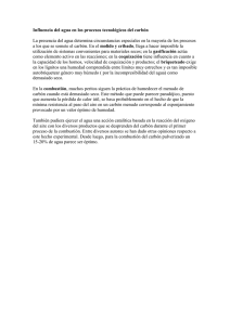 Influencia del agua en los procesos tecnolÃ³gicos del carbÃ³n