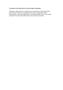 Variaciones del estado fÃ­sico del carbÃ³n segÃºn su humedad
