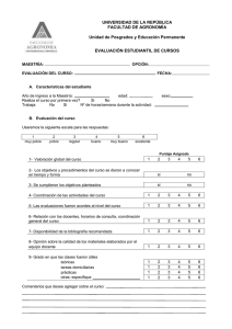 Evaluaci n estudiantil de los cursos