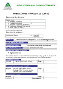 FORMULARIO DE PROPUESTA DE CURSOS Datos generales del curso