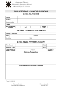 PLAN DE TRABAJO - PASANTÍAS EDUCATIVAS DATOS DEL PASANTE