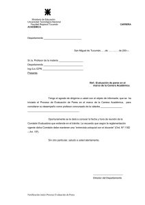 Nota de Inicio del Proceso Carrera Acad mica