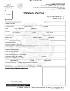 Formato de Solicitud: Prácticas Profesionales/Servicio Social