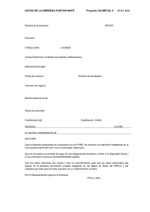 DATOS DE LA EMPRESA PARTICIPANTE      ...
