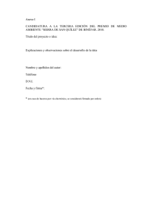 Anexo I para rellenar la idea candidata al Premio de Medio Ambiente de Binéfar