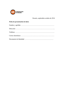 Rosario, septiembre-octubre de 2014 Nombre y apellido: ………………………………………………………… Dirección: …………………………………………………………………...