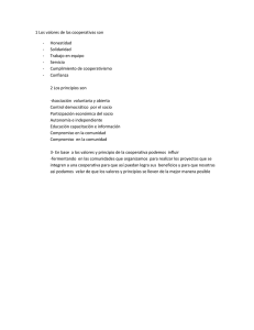 1 Los valores de las cooperativas son