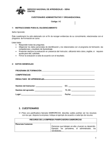 Cuestionario Administrativo y organizacional