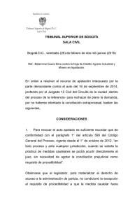 TRIBUNAL SUPERIOR DE BOGOTÁ SALA CIVIL