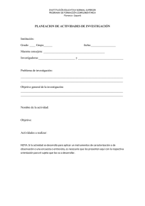 INSTRUMENTO PARA LA PLANEACIÓN DE ACTIVIDADES DE INVESTIGACIÓN