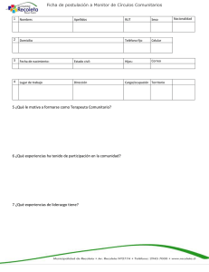 Ficha de postulación a Monitor de Círculos Comunitarios