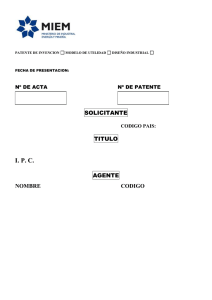 Formulario para solicitar una patente