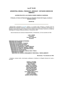 Ley Nº 16.432 Argentina, Brasil, Paraguay, Uruguay - Estados Unidos de América