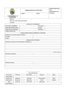 FORMULARIO DE PETICION