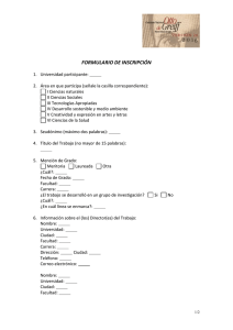 FORMULARIO DE INSCRIPCIÓN