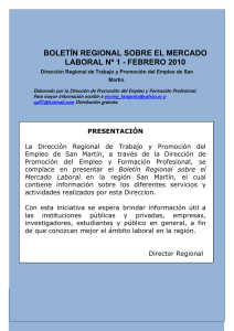 BOLETÍN REGIONAL SOBRE EL MERCADO LABORAL Nº 1 - FEBRERO 2010