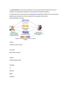 comunicación entidad a otra, alterando el estado de conocimiento de la...  Verbal