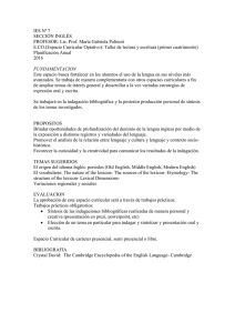 Planificación Anual Taller Lectura y Escritura Inglés