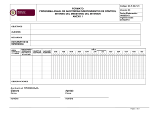 Plantilla Programa Anual de Auditoría - Ministerio Interior