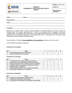 Formulario de Evaluación de Evento