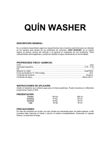 QUÍN WASHER  DESCRIPCIÓN GENERAL: