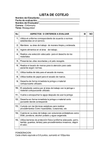 Lista de Cotejo Bioseguridad Enfermería