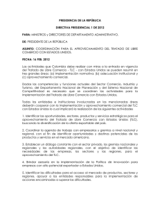Directiva Presidencial 1 de 2012 (Coordinacion para el aprovechamiento del tratado de libre comercio con E.U.A.)