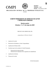 OMPI S COMITÉ PERMANENTE DE DERECHO DE AUTOR Y DERECHOS CONEXOS