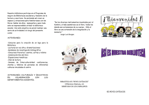 tríptico informativo de la bibli