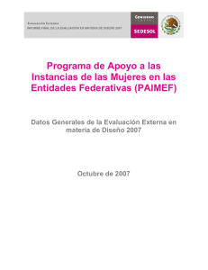 Programa de Apoyo a las Instancias de las Mujeres en las