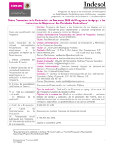Datos Generales de la Evaluaci n.