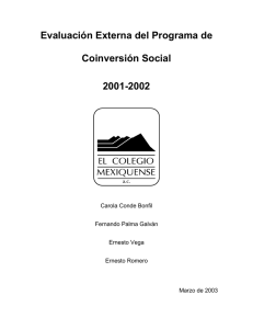 Evaluación Externa del Programa de Coinversión Social 2001-2002