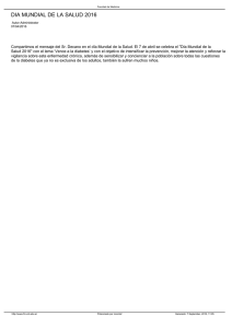 DIA MUNDIAL DE LA SALUD 2016