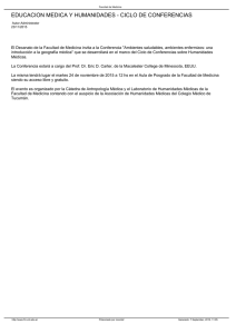 EDUCACION MEDICA Y HUMANIDADES - CICLO DE CONFERENCIAS