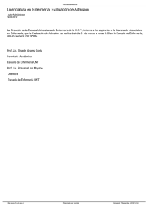 Licenciatura en Enfermería: Evaluación de Admisión