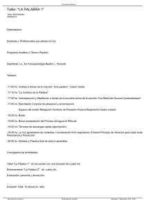Taller: &#34;LA PALABRA 1&#34;