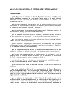 Modelo de resolución para adoptar un plan “Basura Cero”