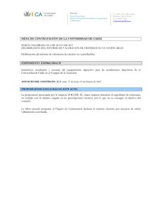 Deliberación del Informe de  valoración de criterios no cuantificables