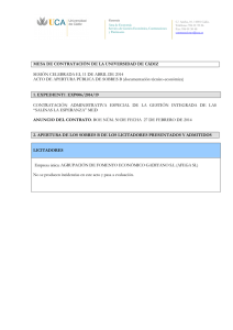 Resultado acto apertura pública sobre B