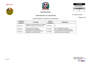 REGISTRO DE ACLARACIONES Tribunal Superior Electoral Fecha de