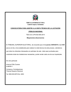 TRIBUNAL SUPERIOR ELECTORAL Comité de Compras y Contrataciones