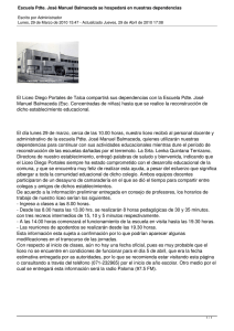 Escuela Pdte. José Manuel Balmaceda se hospedará en nuestras dependencias