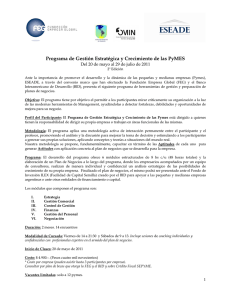 Programa de Gestión Estratégica y Crecimiento de las PyMES