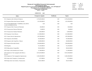 Art, 10. Numeral 7. Presupuesto de recaudación tributaria expresado en Quetzales