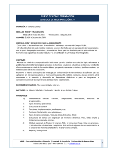 CURSO DE COMPLEMENTACIÓN  LENGUAJE DE PROGRAMACIÓN C++ 