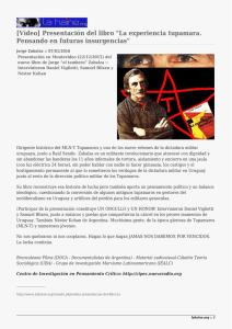 [Vídeo] Presentación del libro &#34;La experiencia tupamara. Pensando en futuras insurgencias&#34;