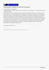 Anonymous tumba la web del Vaticano