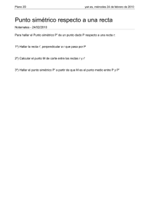 Punto simétrico respecto a una recta